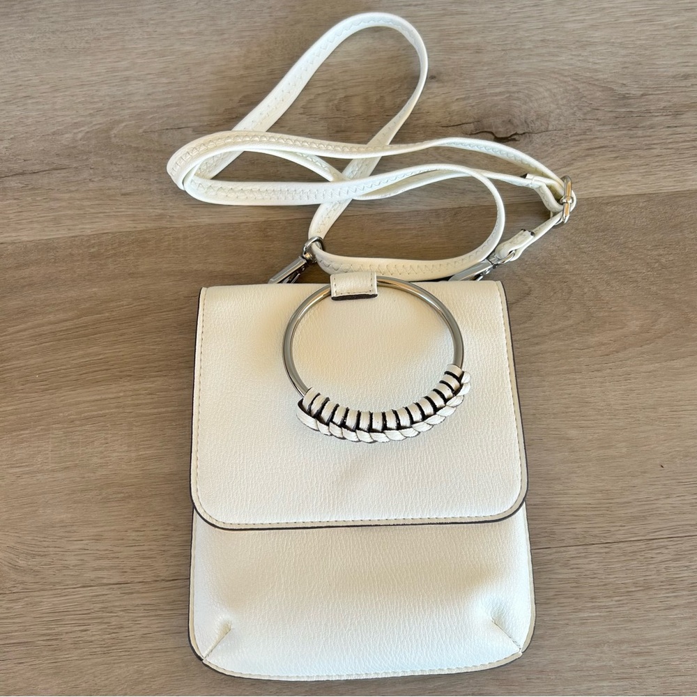 Crossbody bone color adjustable straps 8”H x 6.5W from collection 18 XIIX